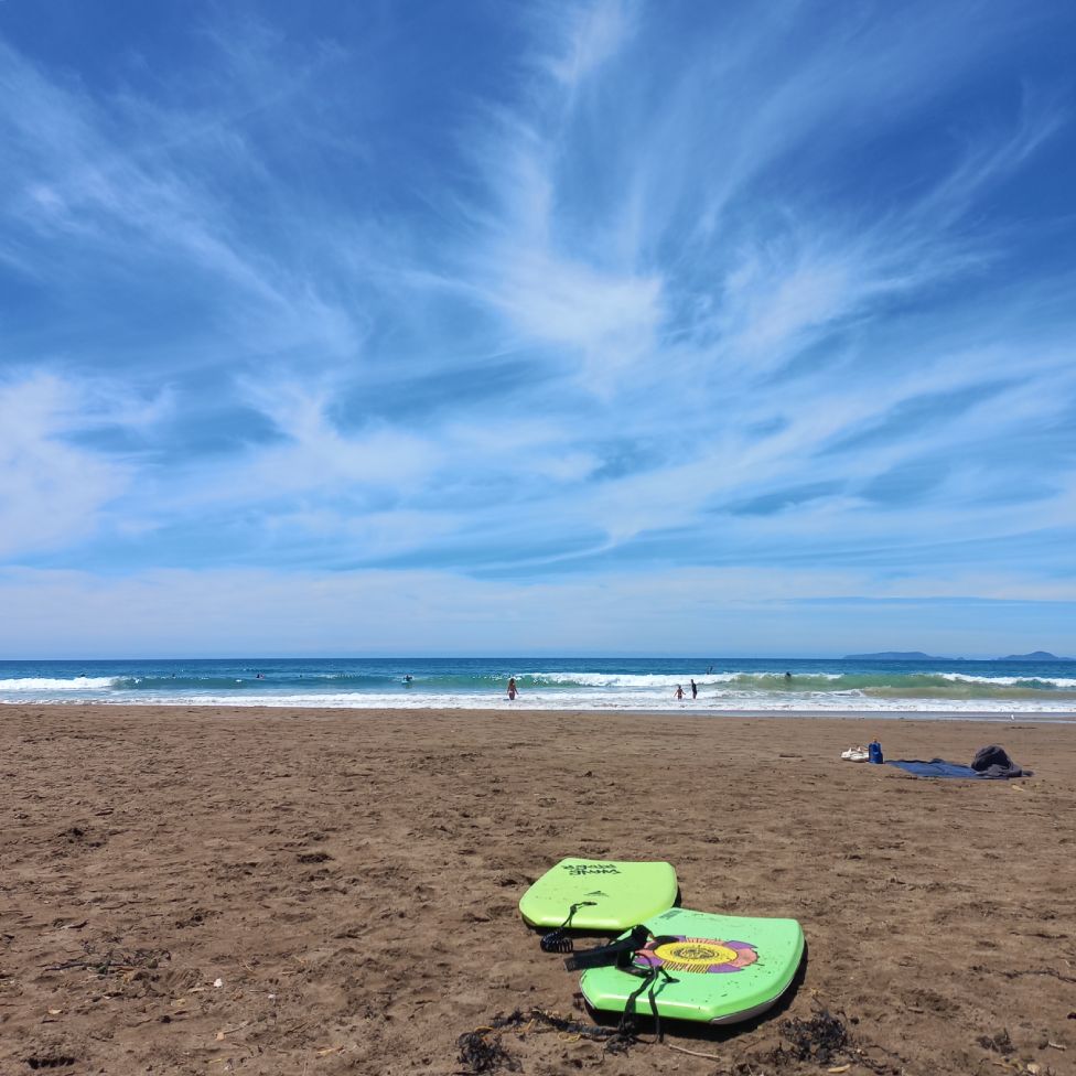 Guests enjoying the nearby beach